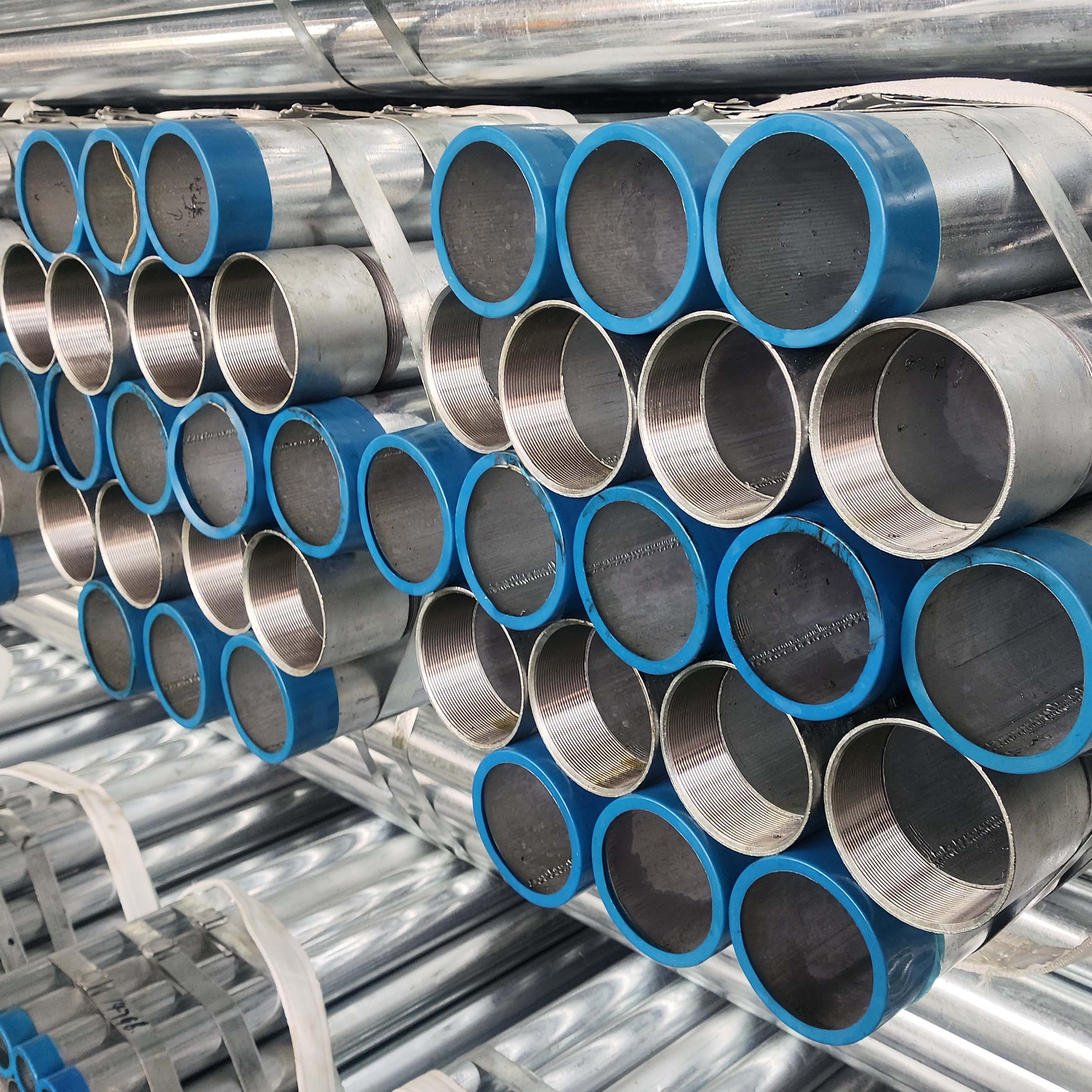 BS1387 Hot Dipped Galvanized Threaded Carbon Steel Pipe Round Tube